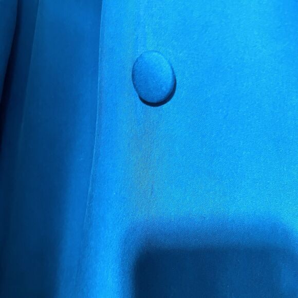 EN Avance Womens Blazer 100% Silk Teal SZ 16 Double Breasted Sophisticated Lux - Picture 5 of 11